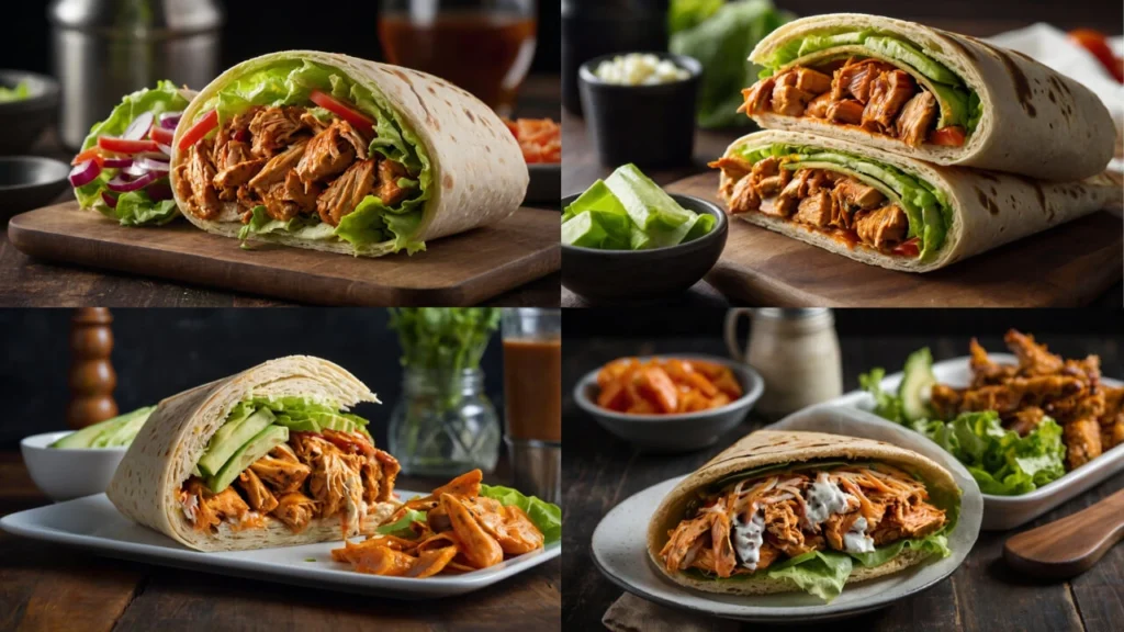 Delicious Chicken Avocado Salad served with a side of sandwiches and wraps.