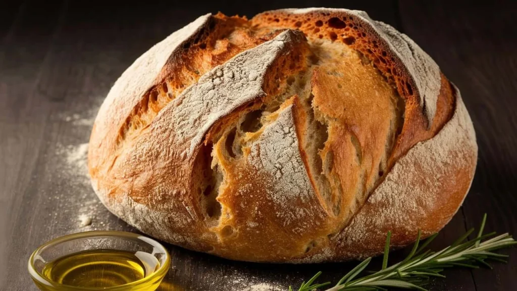 Rustic Artisan Italian Bread with Flour-Dusted Crust