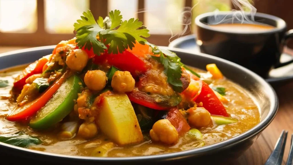 Delicious Healthy Breakfast Curry with Fresh Vegetables