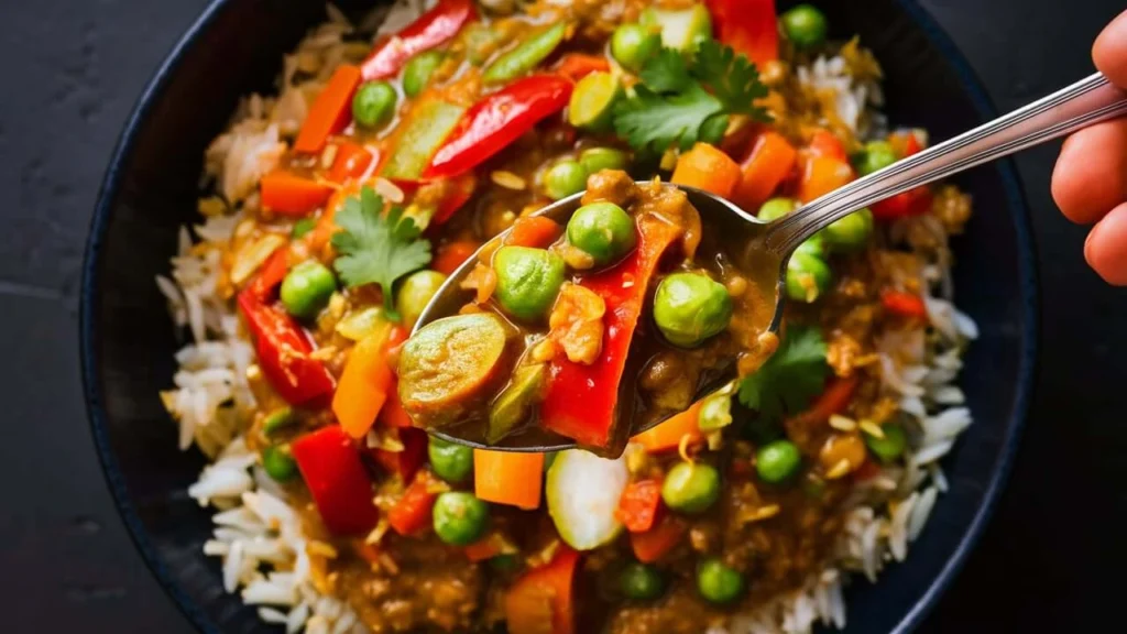 Healthy Breakfast Curry with Fresh Vegetables and Spices