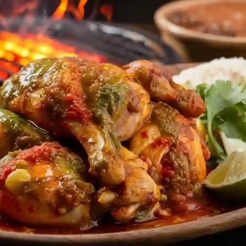 San Antonio Grilled Mexican chicken breasts marinated in a vibrant San Antonio-style marinade with lime and spices, served on a rustic wooden board.