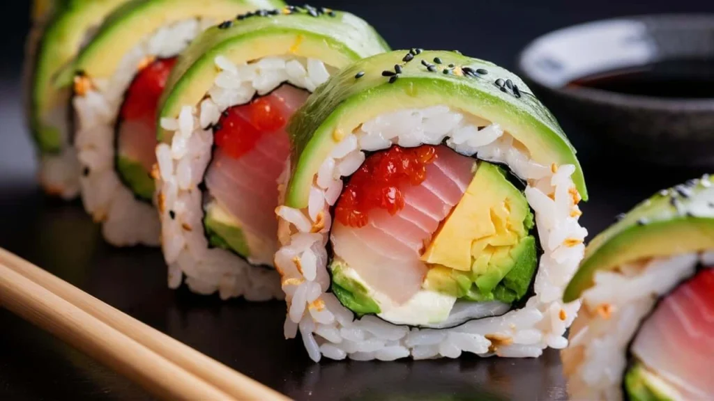 Homemade Sushi Rolls with Fresh Ingredients