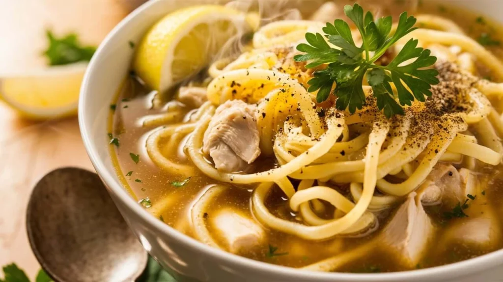 Cozy Chicken Noodle Soup stock Ready to Enjoy