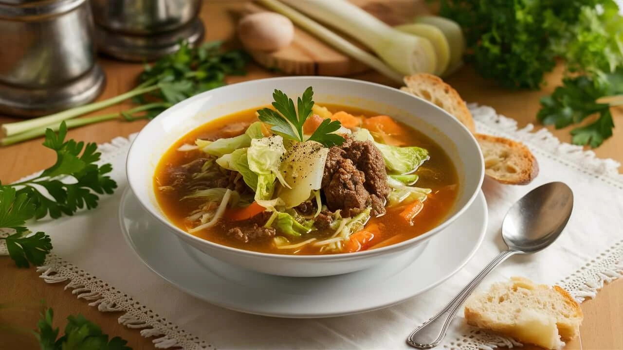 Hearty Hamburger and Cabbage Soup