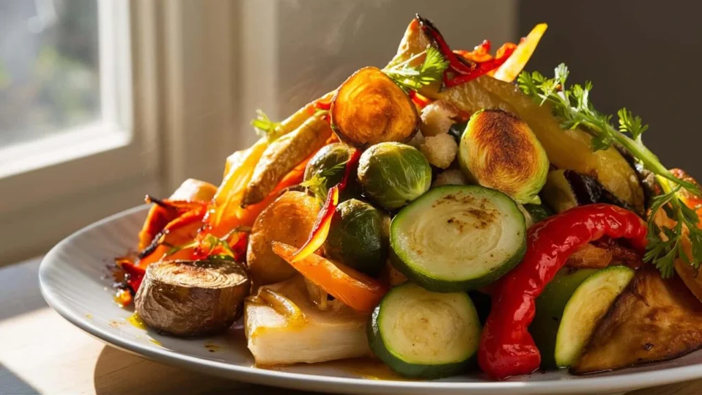 Golden Perfection: Oven-Roasted Vegetable Medley.