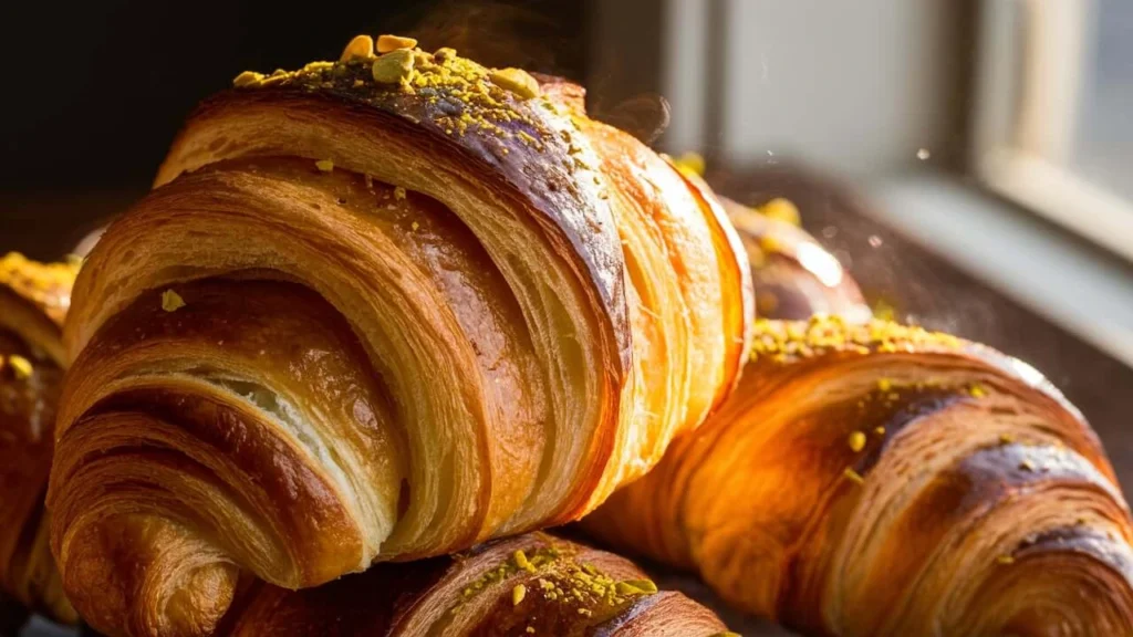 Freshly Baked Pistachio Croissants – A Nutty Delight