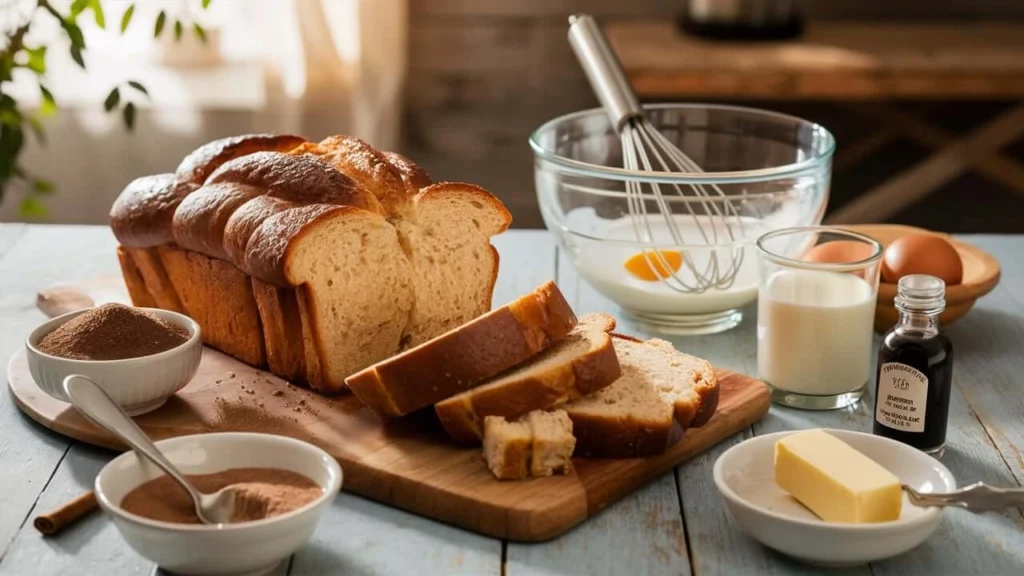 Ingredients for Cinnamon Sugar French Toast Muffins – A Perfect Blend of Flavor.