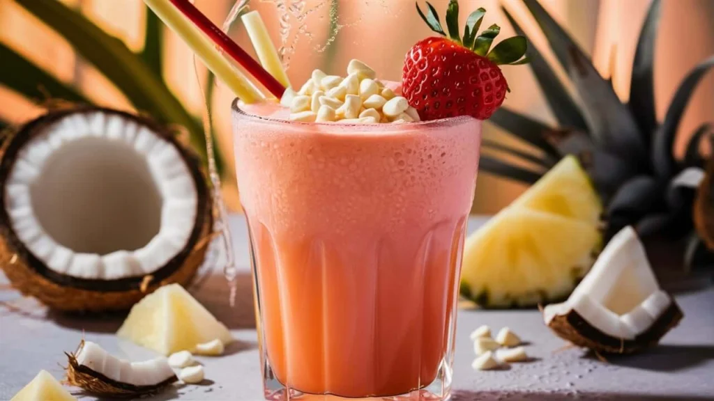 Tropical Bahama Mama Smoothie with Fresh Ingredients