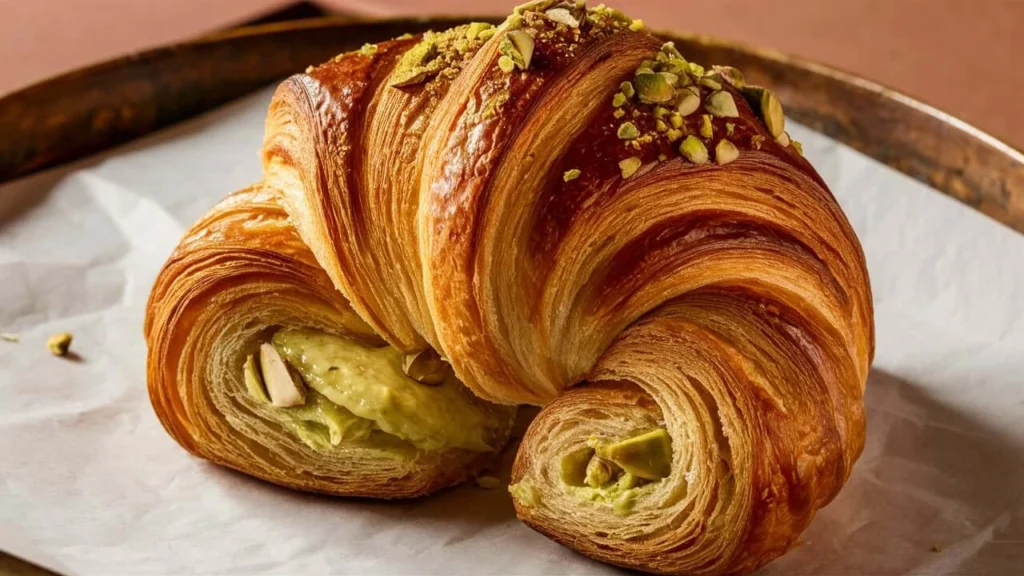  Freshly Baked Pistachio Croissants