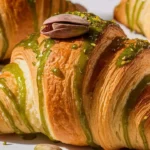 Buttery Pistachio Croissants with Crunchy Toppings