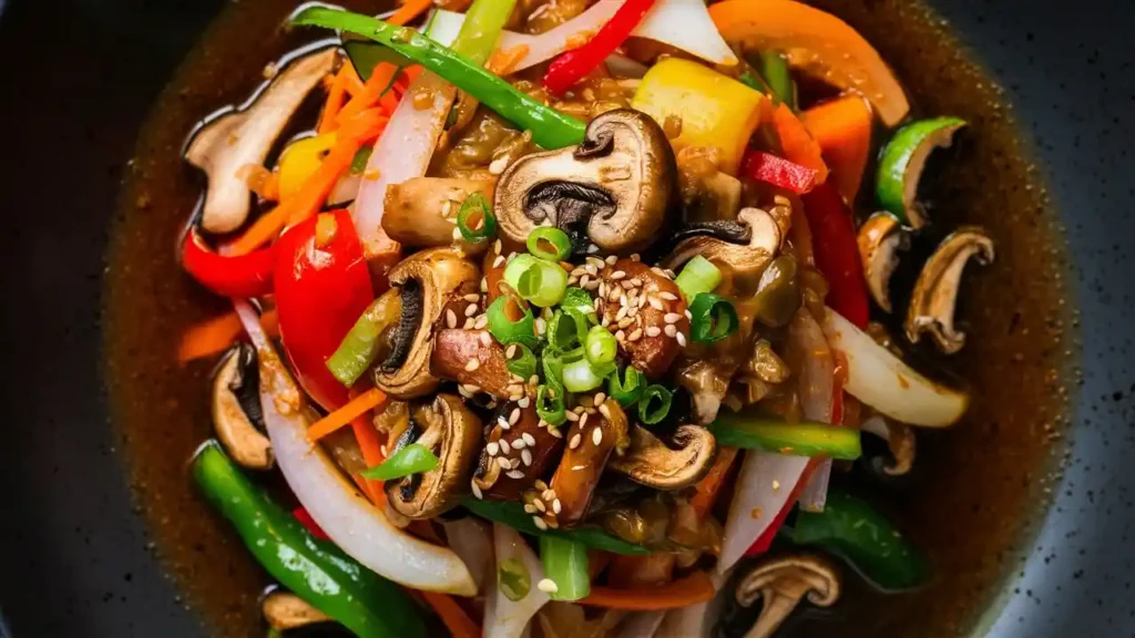 Colorful Vegan Mushroom Stir-Fry