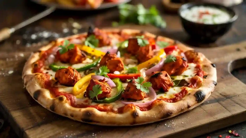 Tandoori Pizza with Chicken and Fresh Herbs