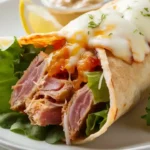 Melty Tuna Wrap Cheese Close-Up