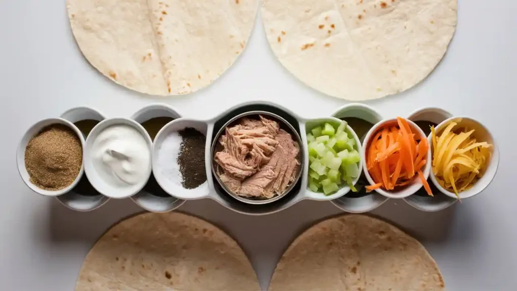 Fresh Ingredients for Tuna Wrap Cheese Recipe