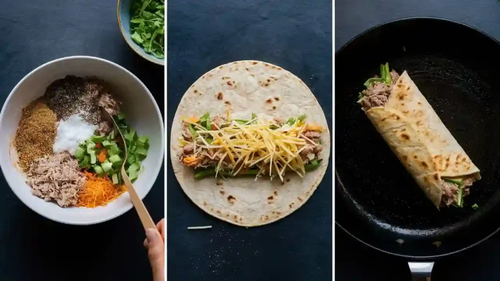Step-by-Step Tuna Wrap Cheese Instructions