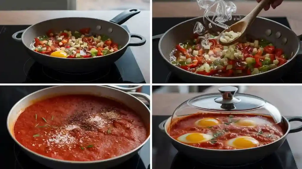 Step-by-Step Classic Shakshuka Cooking Process