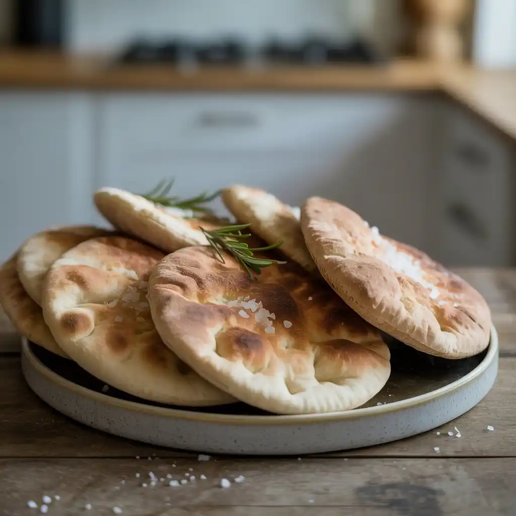 Soft Pita Bread in Basket