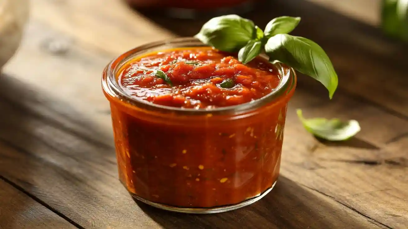 Close-Up of Homemade Spicy Marinara Sauce