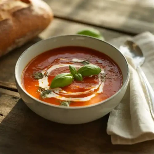 Classic Homemade Tomato Soup in a Bowl