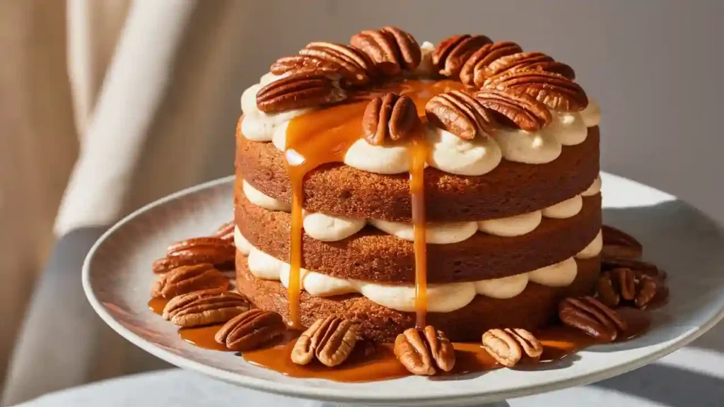 Butter Pecan Cake, Elegantly Served