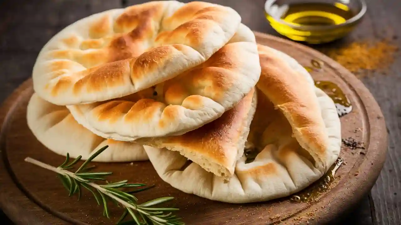 Freshly Baked Pita Bread Stack