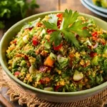 Fresh Tabbouleh Salad with Herbs and Lemon Dressing