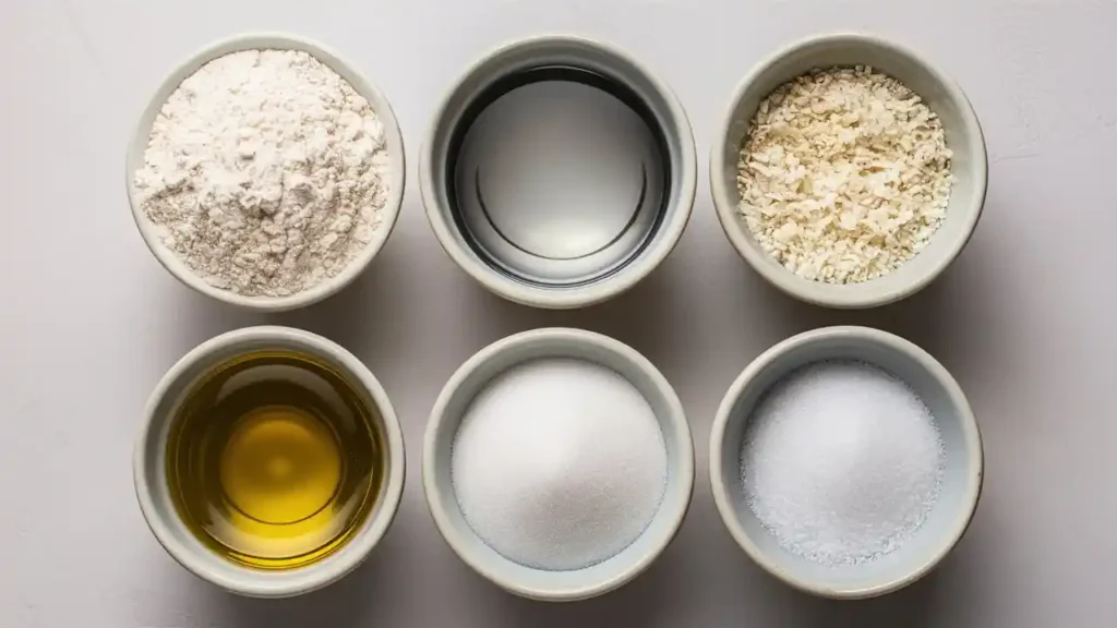 Pita Bread Ingredients Flat Lay