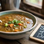 Classic Homemade Lentil Soup in a Bowl