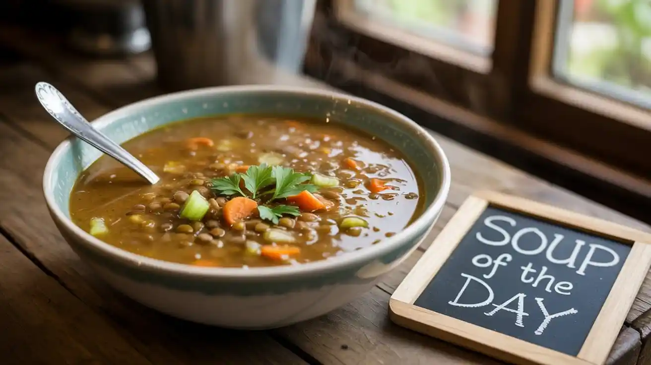 Classic Homemade Lentil Soup in a Bowl