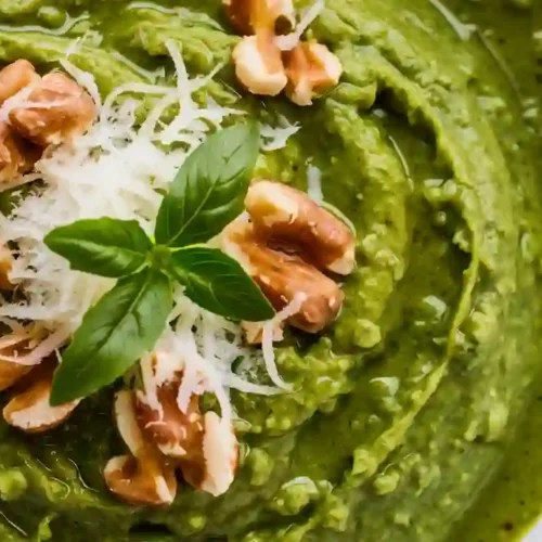 Creamy Avocado Pesto in Glass Bowl