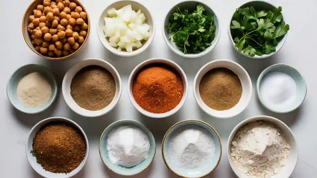 Fresh Ingredients for Falafel Recipe