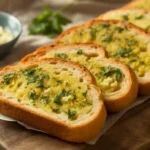 Sliced Vegan Garlic Bread with Fresh Herbs