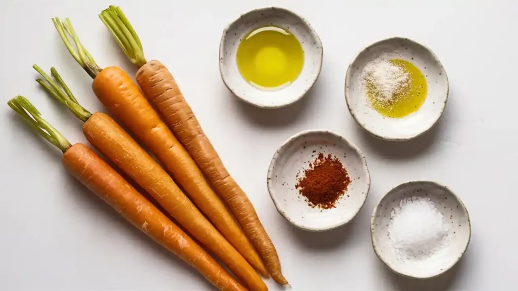 Fresh Ingredients for Carrot Fries Recipe