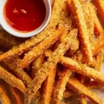 Crispy Carrot Fries on a White Plate