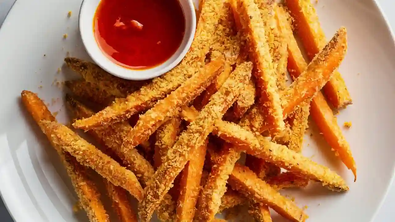 Crispy Carrot Fries on a White Plate