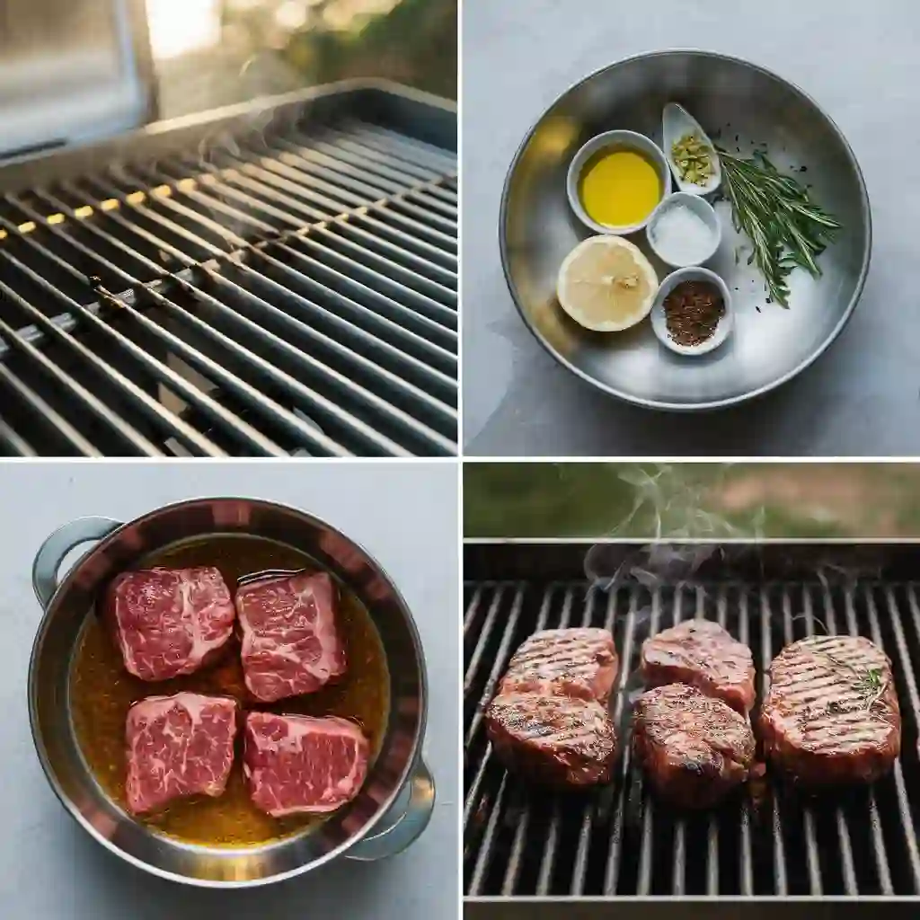 Step-by-Step Grilled Meat Cooking Process