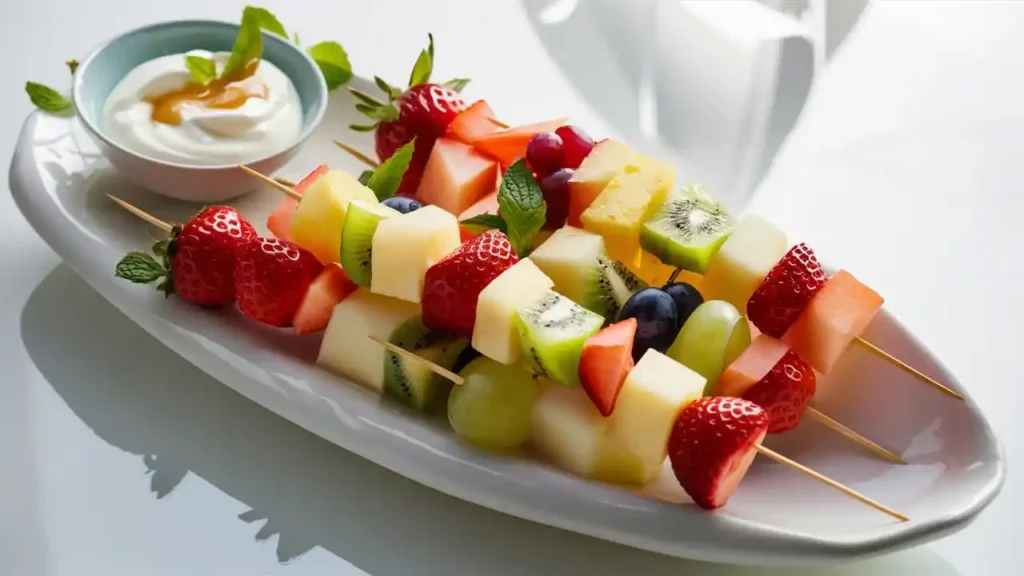 Rainbow Fruit Kabobs with Dip Bowl
