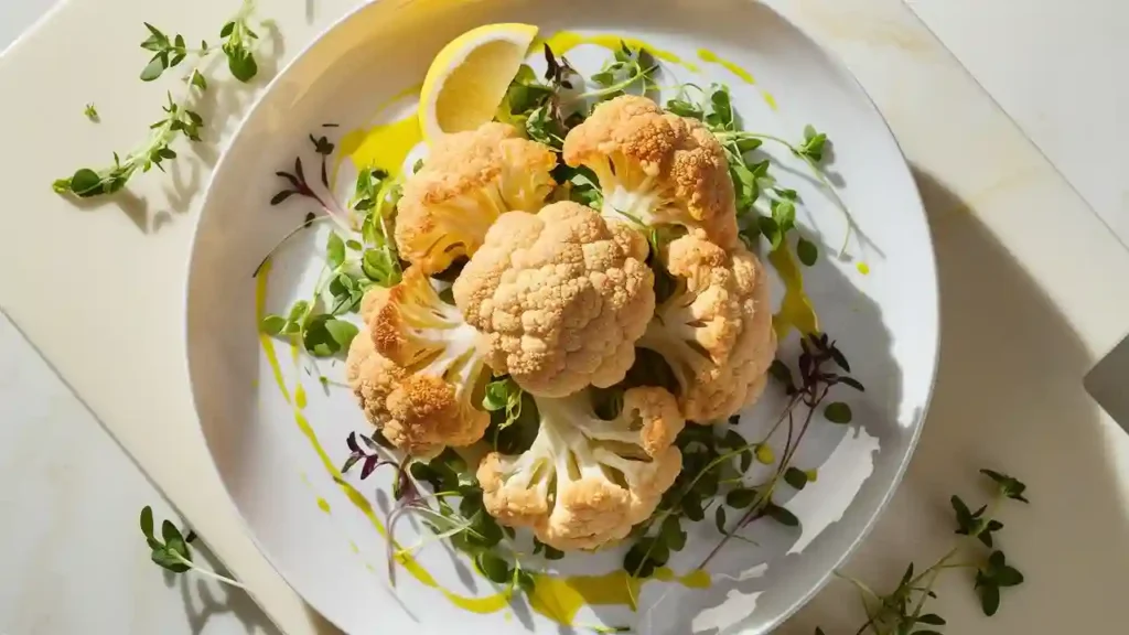 Roasted Cauliflower Recipe Served Fresh